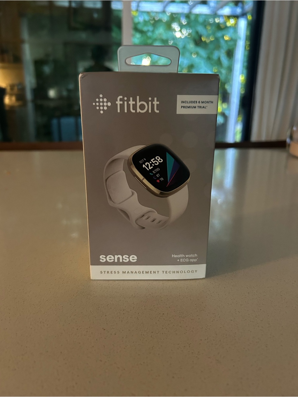fitbit Sense Smartwatch - White Band with Gold Case